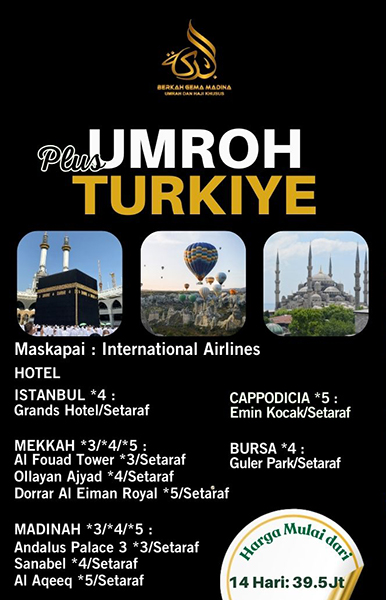 Umroh Plus Turkiye 14 Hari